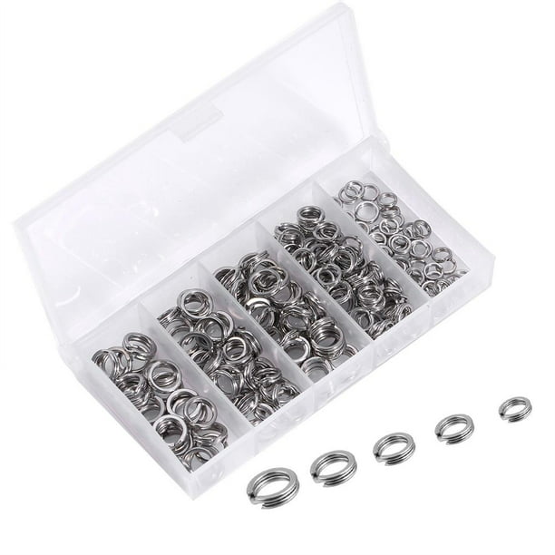 200Pcs High Strength Stainless Steel Split Rings Double Snap Loop Lure Connector